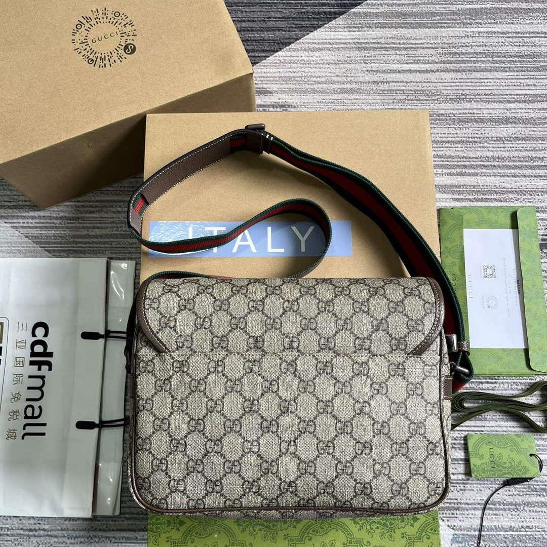 Gucci 760123 GG Messenger Bag Bronw