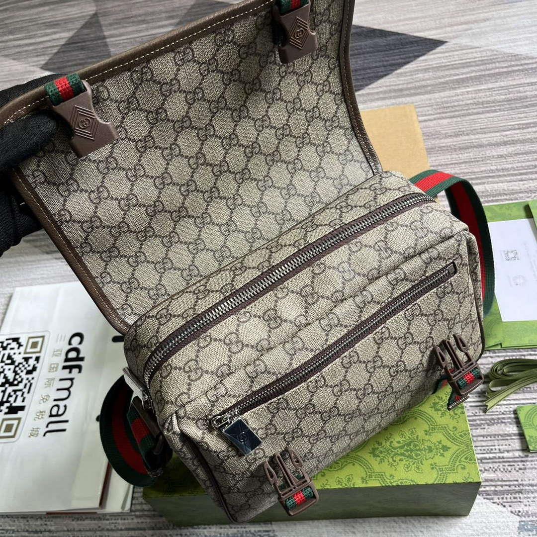 Gucci 760123 GG Messenger Bag Bronw