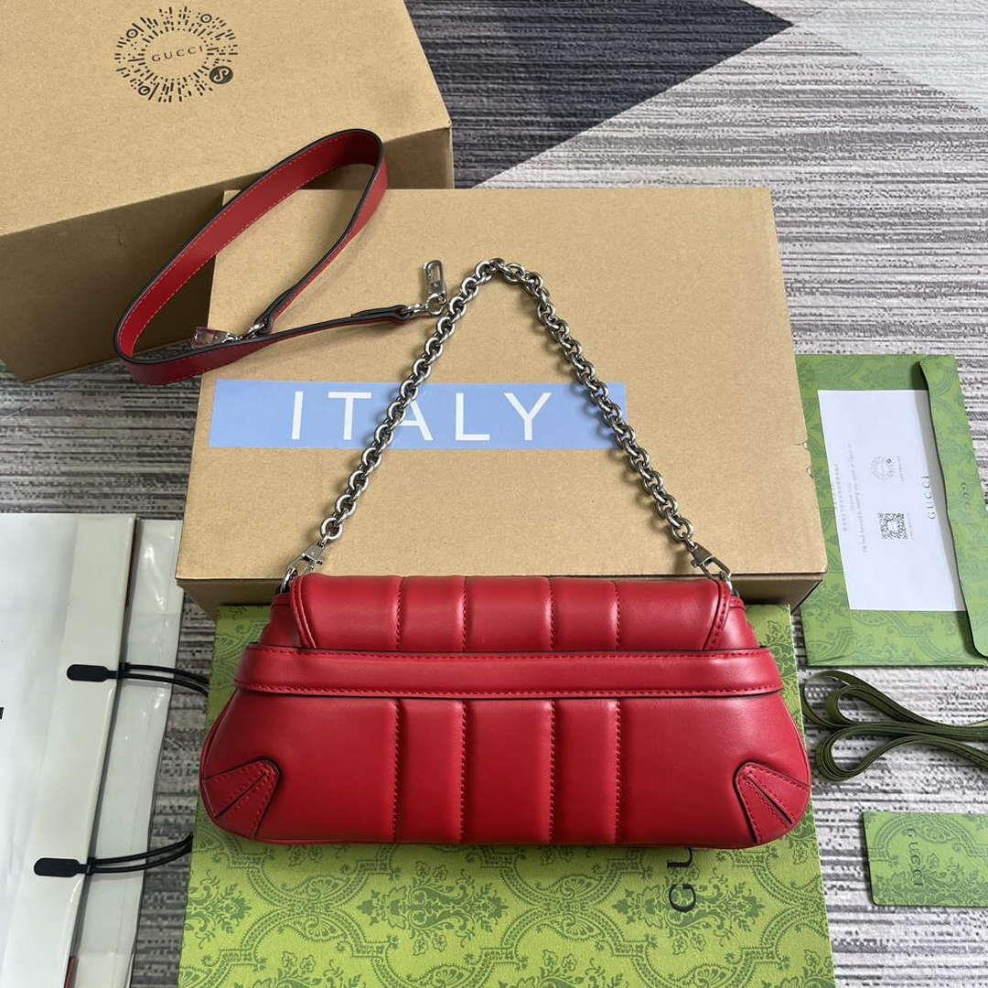 Gucci 764339 Gucci Horsebit Chain Small Shoulder Bag Red