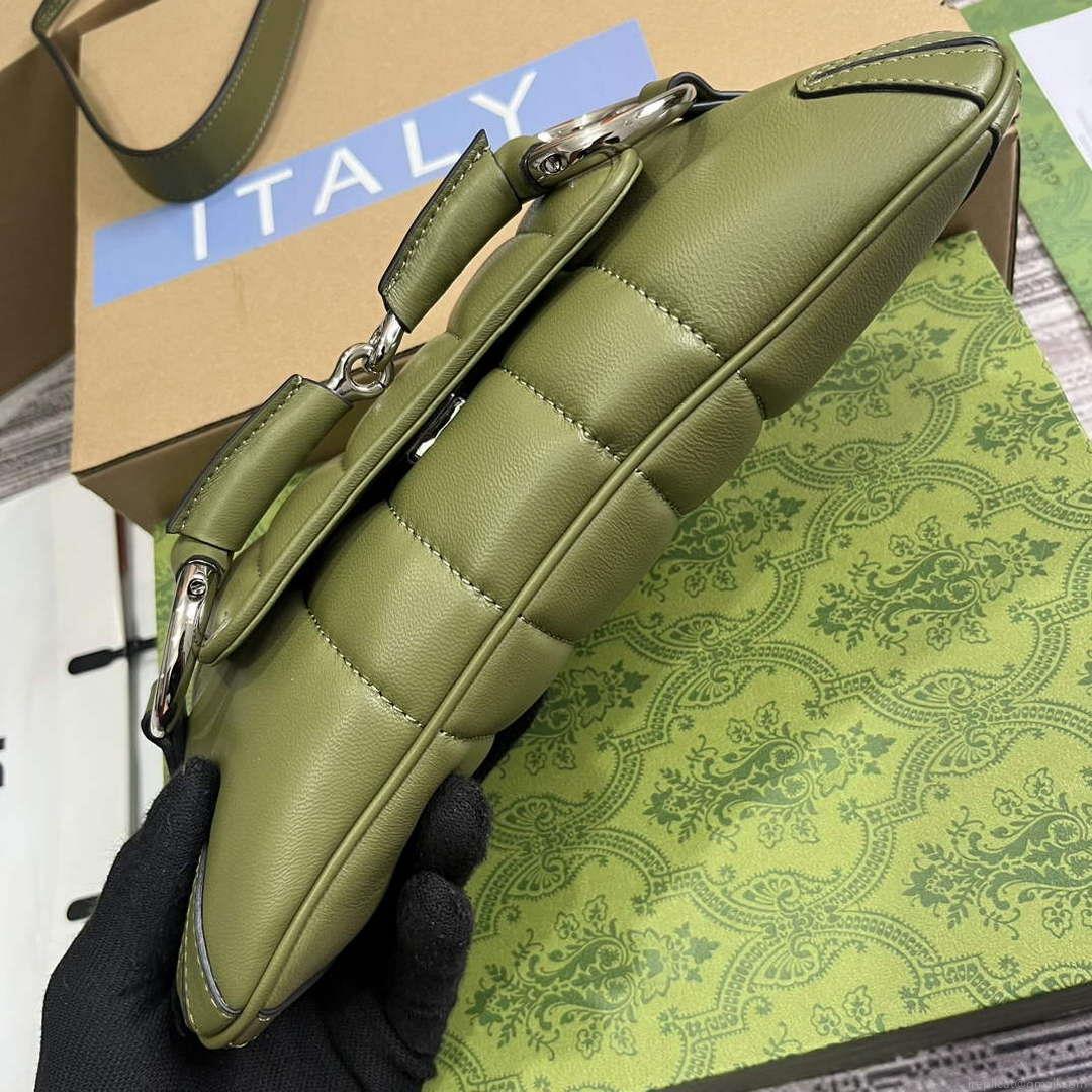 Gucci 764339 Gucci Horsebit Chain Small Shoulder Bag Green