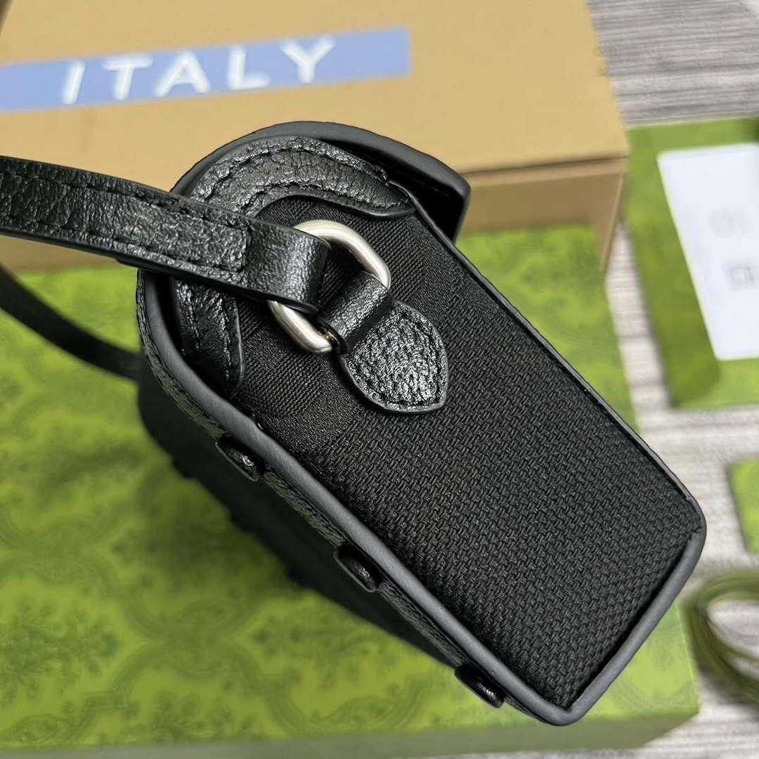 Gucci 699296 Gucci Horsebit 1955 Jumbo GG Mini Bag Black big G
