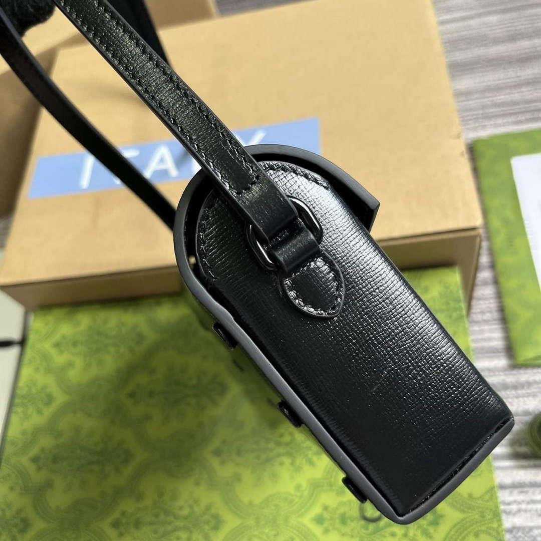 Gucci 699296 Gucci Horsebit 1955 Mini Bag Black Leather
