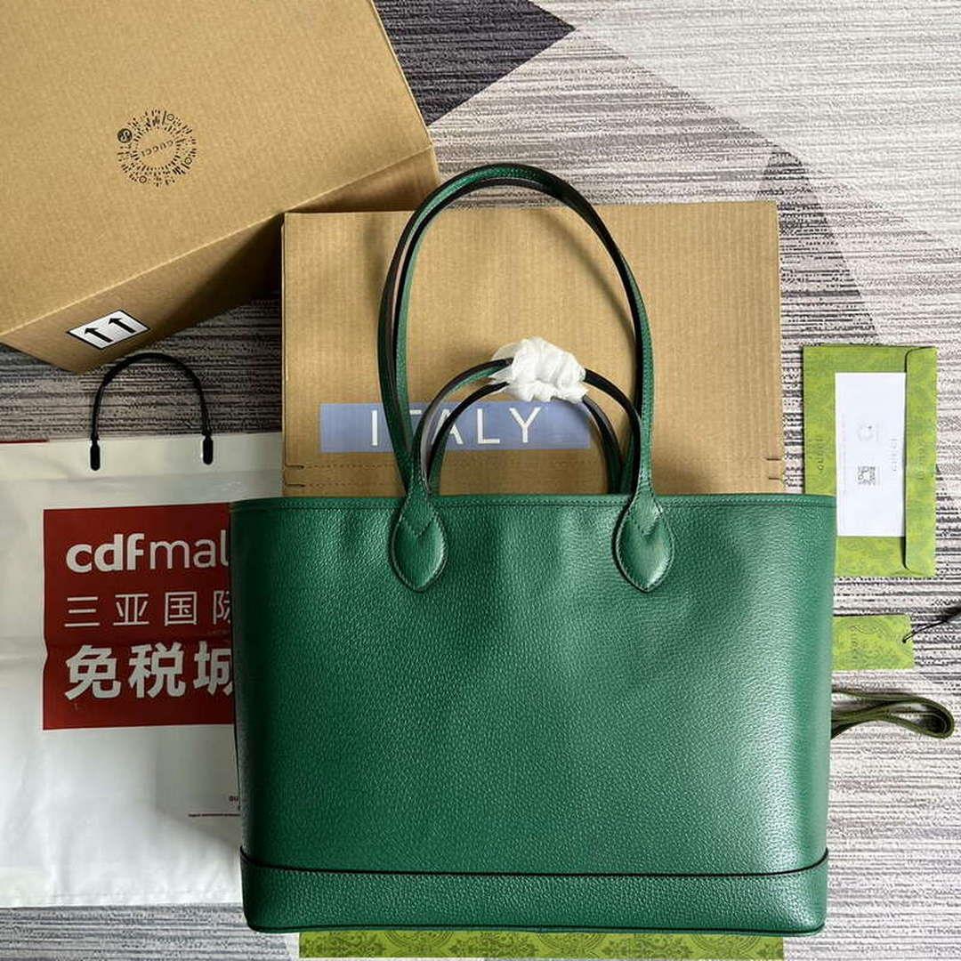 Gucci 739730 Ophidia Medium Tote Bag Green leather