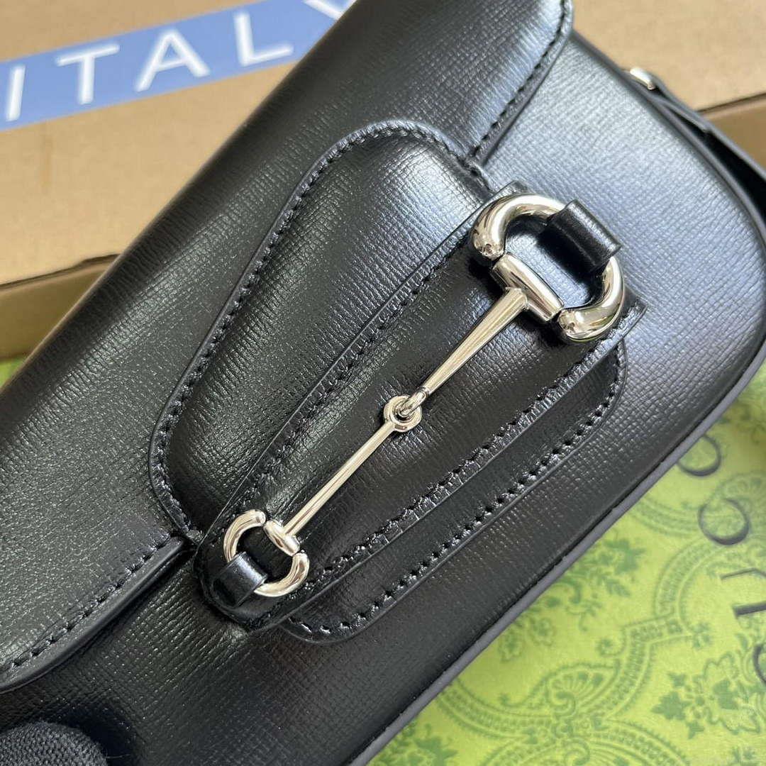 Gucci 774209 Gucci Horsebit 1955 Mini Shoulder Bag Black