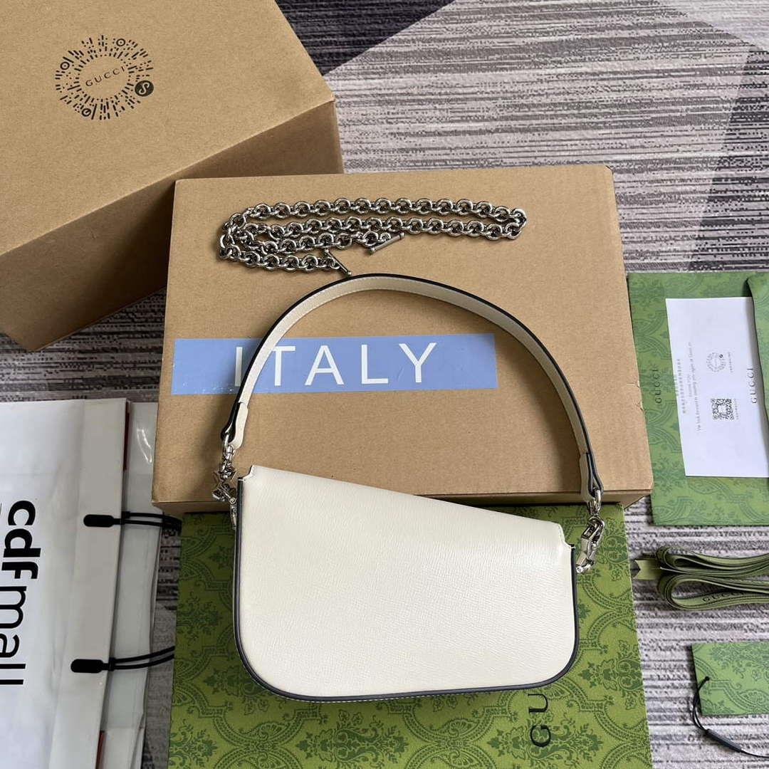 Gucci 774209 Gucci Horsebit 1955 Mini Shoulder Bag White
