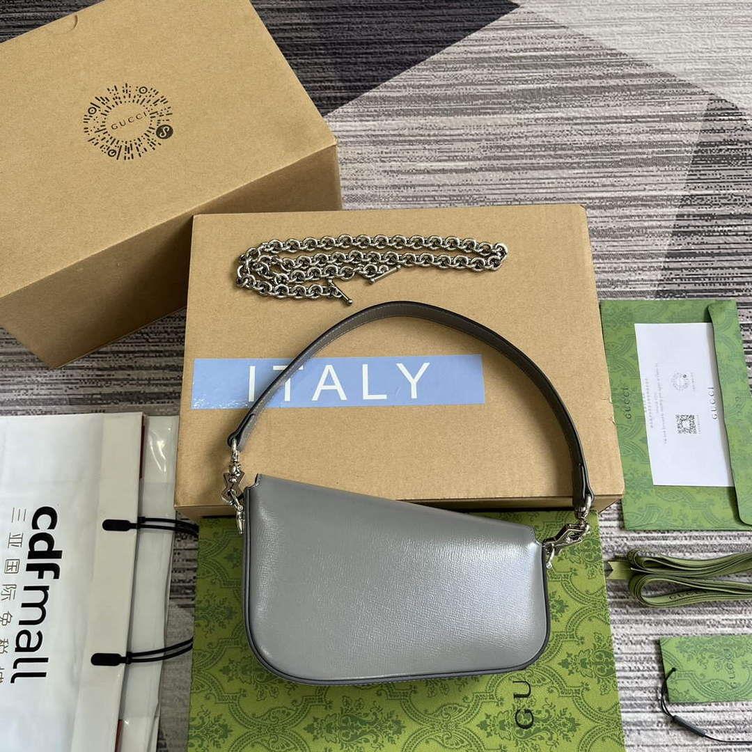 Gucci 774209 Gucci Horsebit 1955 Mini Shoulder Bag Grey