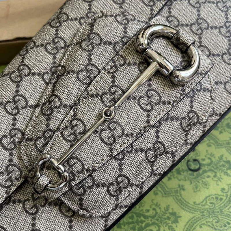 Gucci 764155 Gucci Horsebit 1955 Small Shoulder Bag Beige/ebony