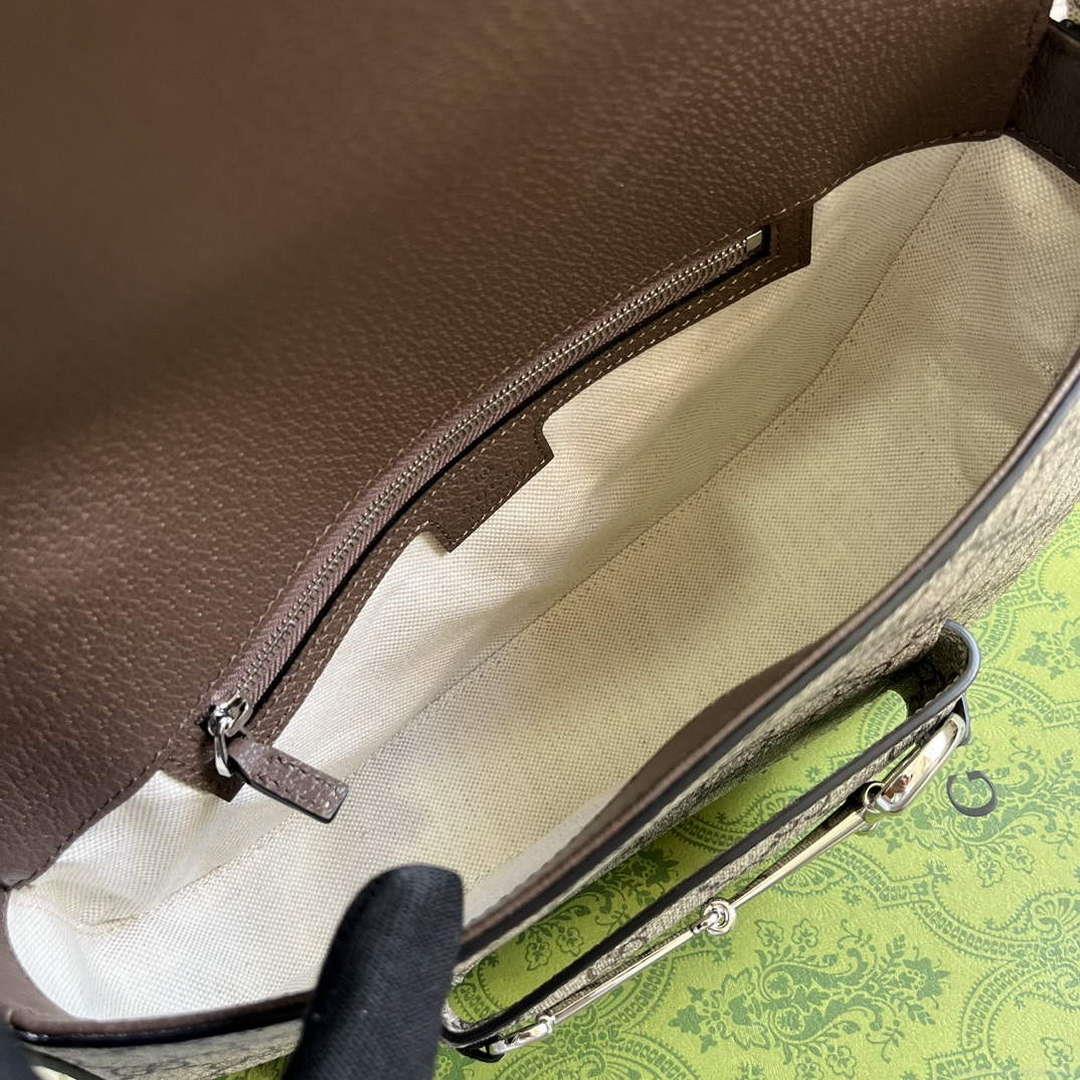 Gucci 764155 Gucci Horsebit 1955 Small Shoulder Bag Beige/ebony