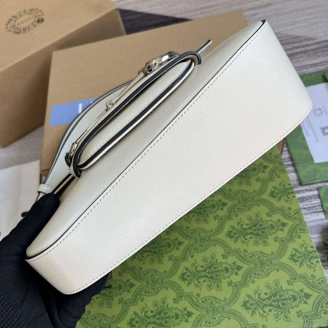 Gucci 764155 Gucci Horsebit 1955 Shoulder Bag White