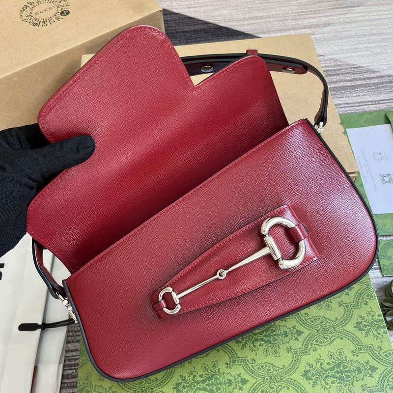 Gucci 764155 Gucci Horsebit 1955 Shoulder Bag Red