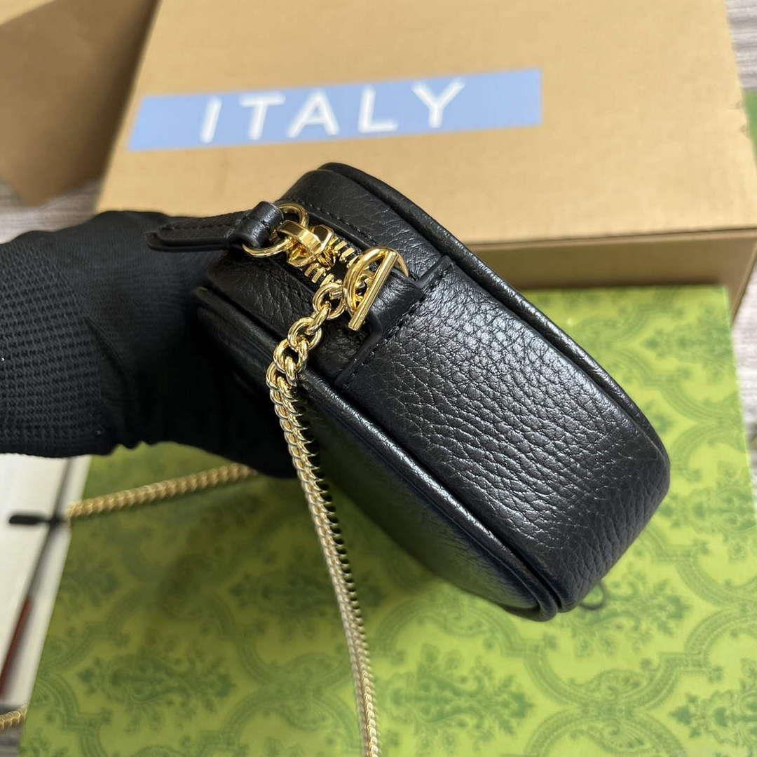 Gucci 772759 GG Marmont Mini Shoulder Bag Black