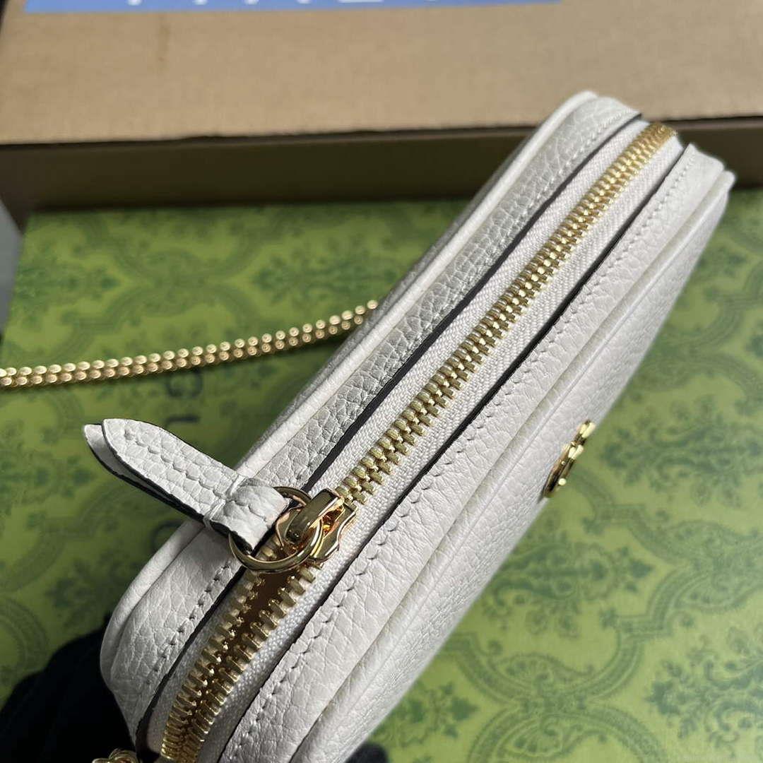 Gucci 772759 GG Marmont Mini Shoulder Bag White