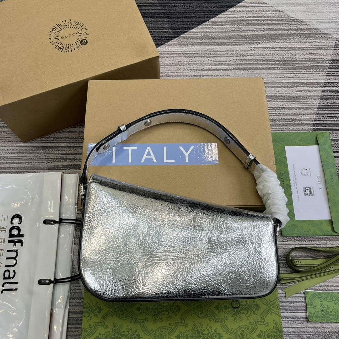 Gucci 764155 Gucci Horsebit 1955 Shoulder Bag Silver