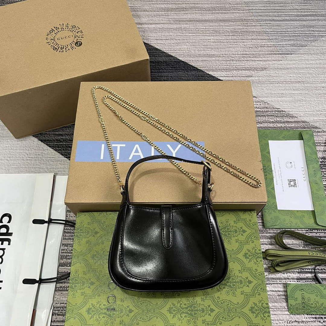 Gucci 760249 Jackie 1961 Super Mini Bag Black