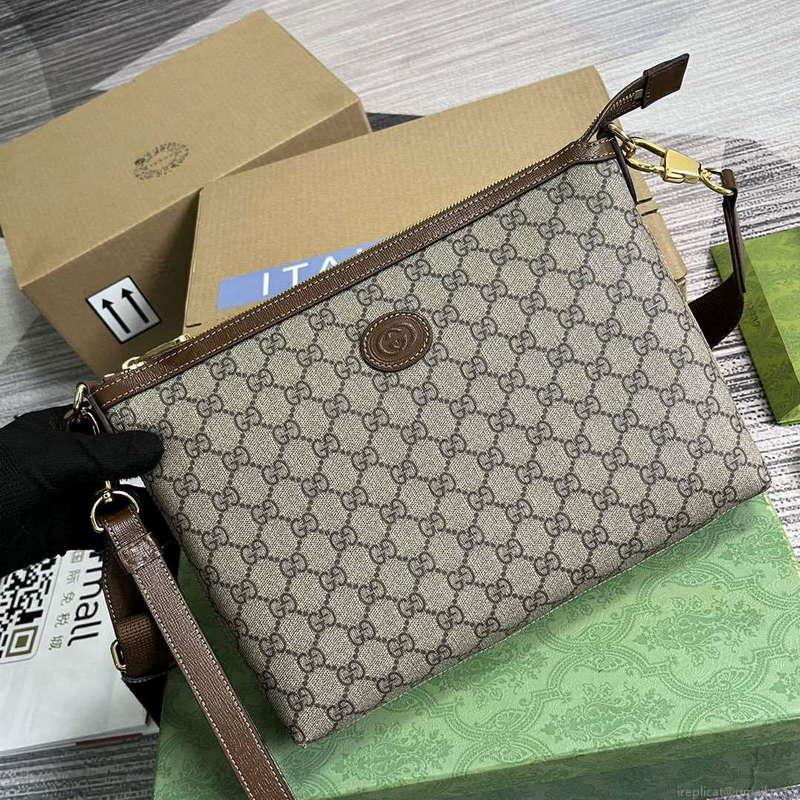 Gucci 726833 Messenger Bag With Interlocking G Brown