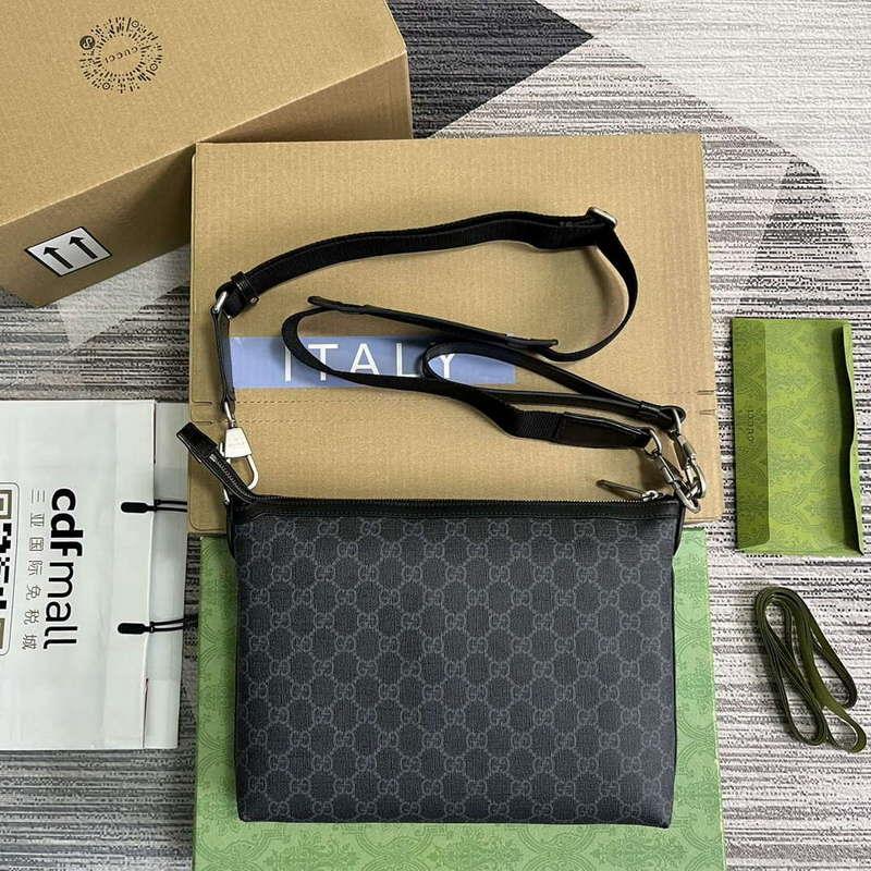 Gucci 726833 Messenger Bag With Interlocking G Black
