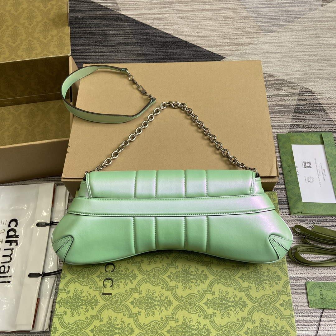 Gucci 764255 Gucci Horsebit Chain Medium Shoulder Bag Symphony green