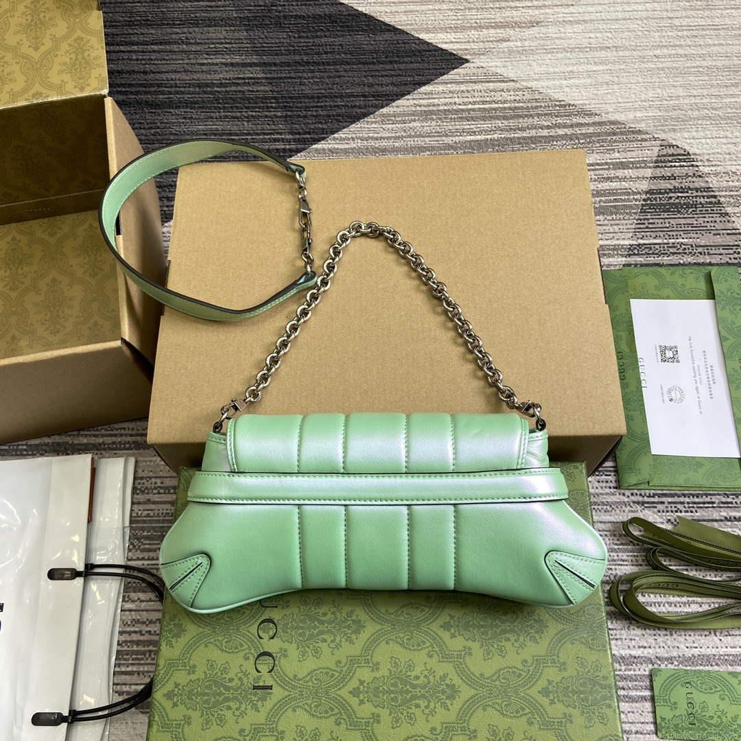 Gucci 764339 Gucci Horsebit Chain Small Shoulder Bag Symphony green