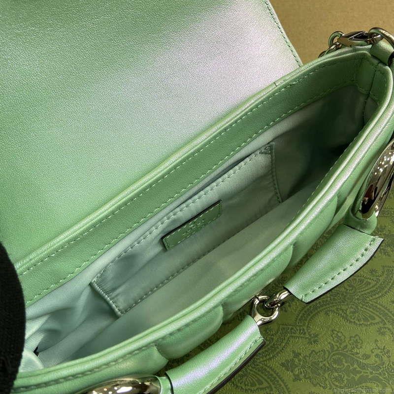 Gucci 764339 Gucci Horsebit Chain Small Shoulder Bag Symphony green