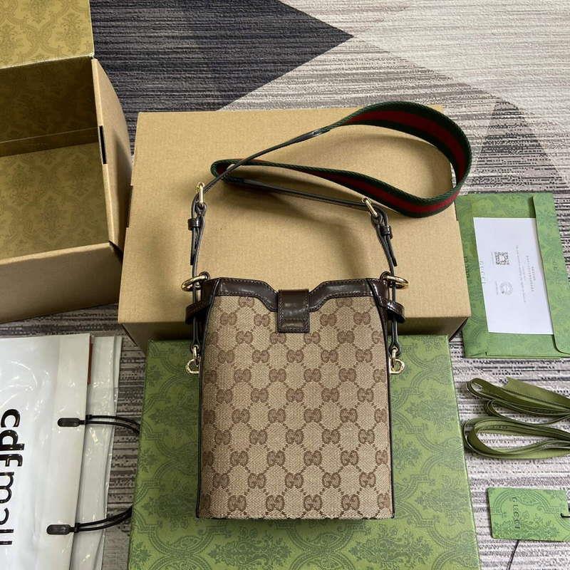 Gucci 782919 Original GG Small Bucket Bag Brown