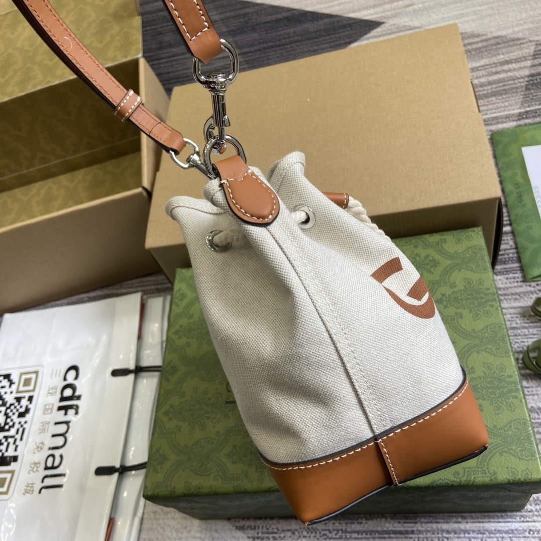 Gucci 777166 Mini Shoulder Bag With Gucci Print Beige