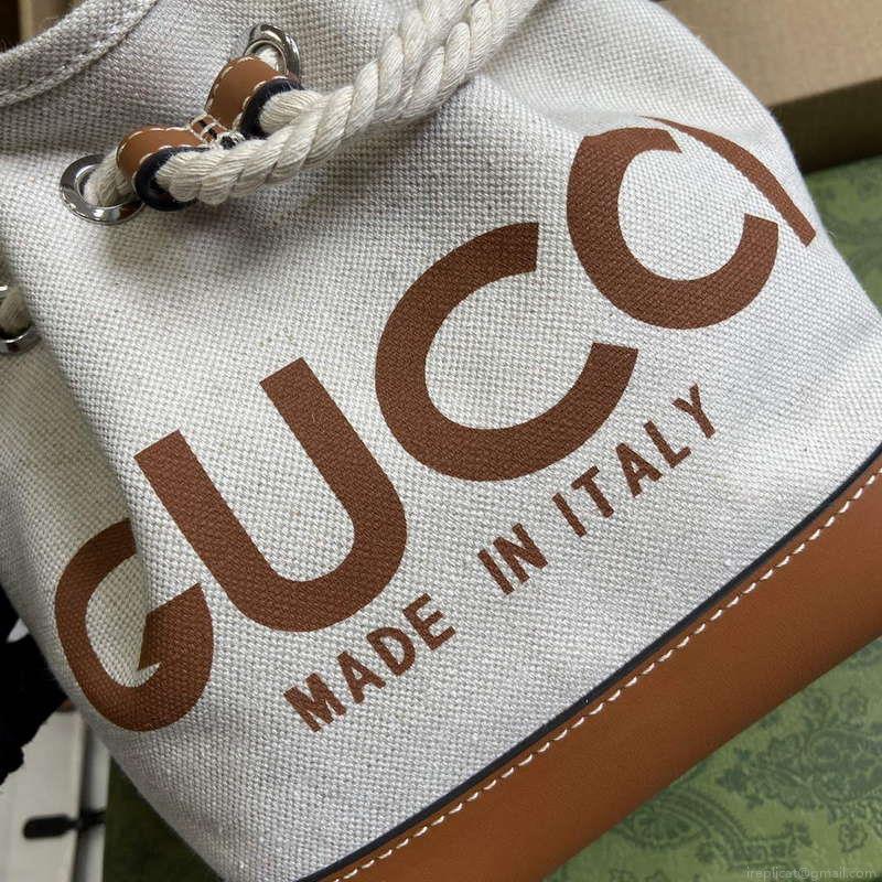 Gucci 777166 Mini Shoulder Bag With Gucci Print Beige