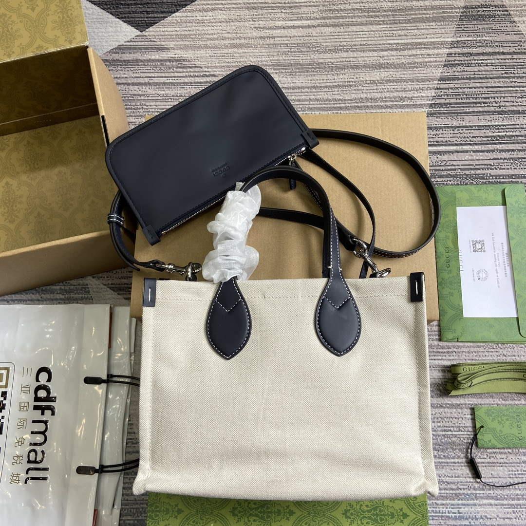 Gucci 772144 Mini Tote Bag With Gucci Print Blue