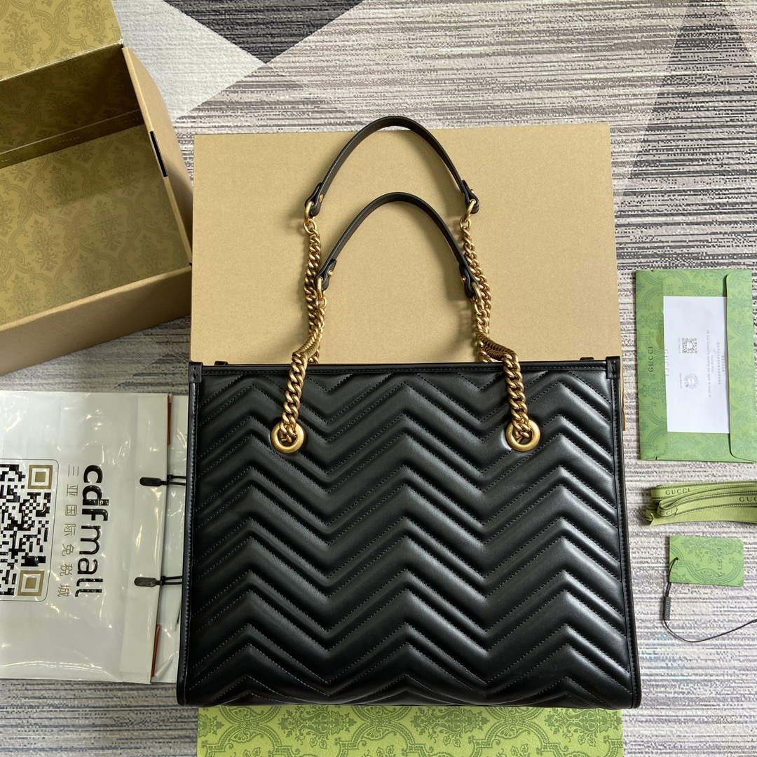 Gucci 779724 GG Marmont Medium Tote Bag Black