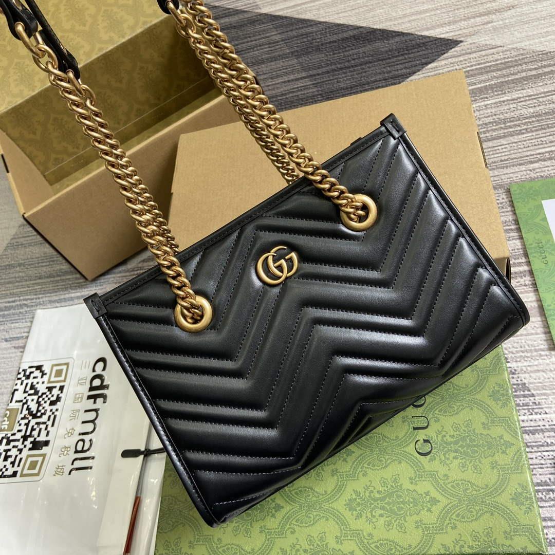 Gucci 779727 GG Marmont small Tote Bag Black