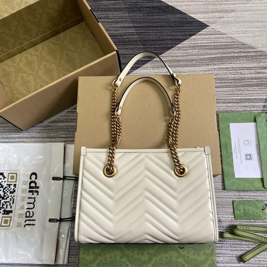 Gucci 779727 GG Marmont small Tote Bag White