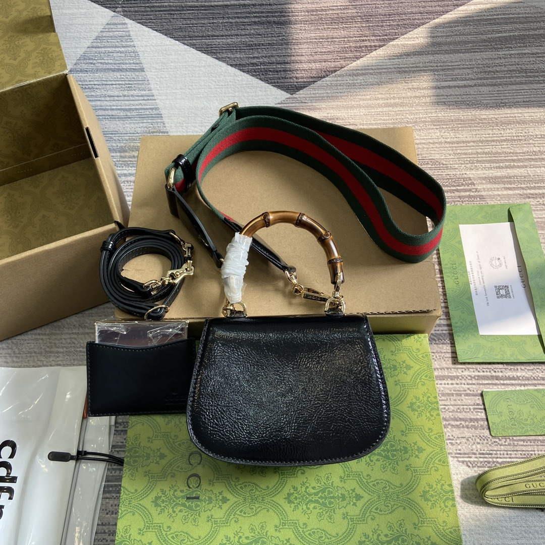 Gucci 786482 Gucci Bamboo 1947 Mini Top Handle Bag Black