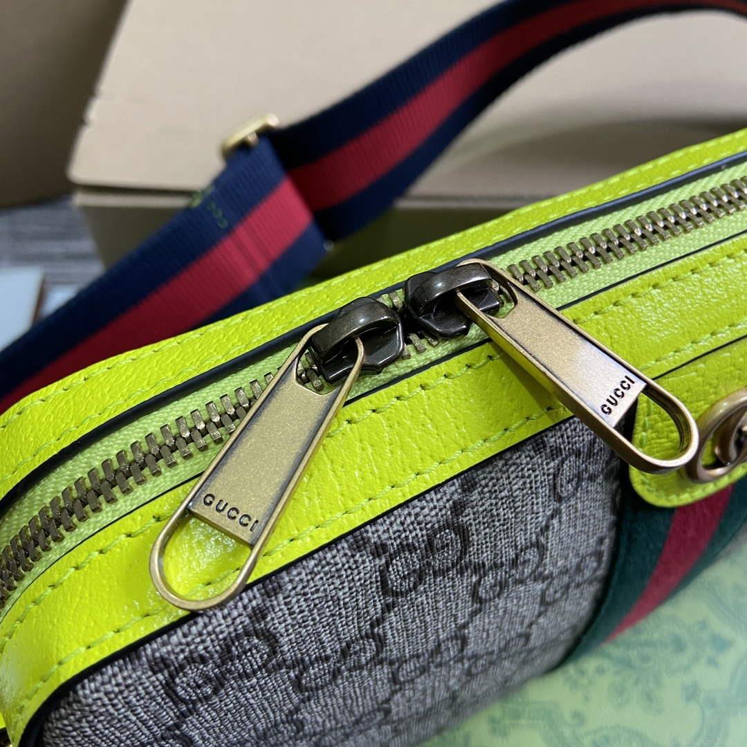 Gucci 699439 Ophidia GG Small Crossbody Bag Fluorescent yellow