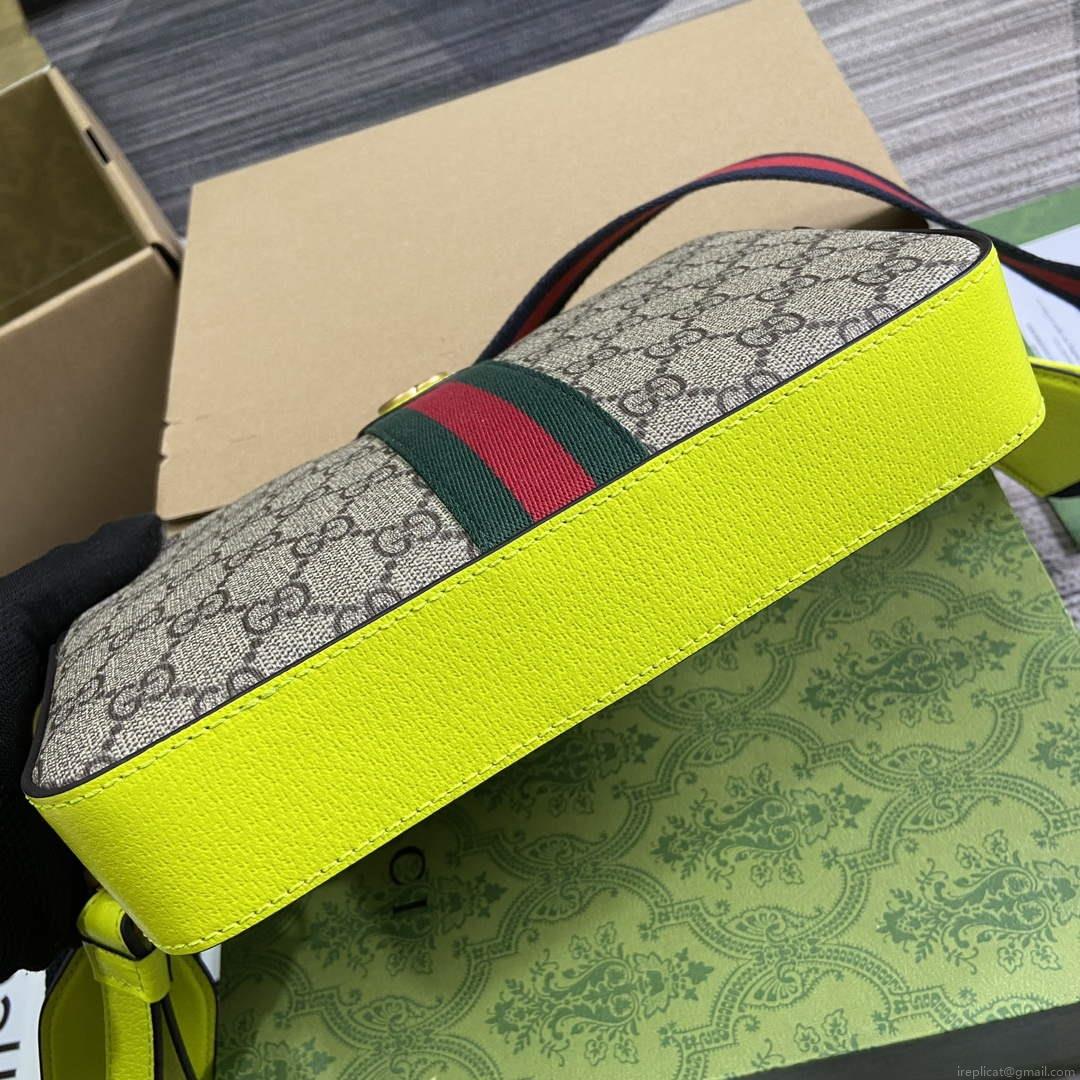 Gucci 699439 Ophidia GG Small Crossbody Bag Fluorescent yellow