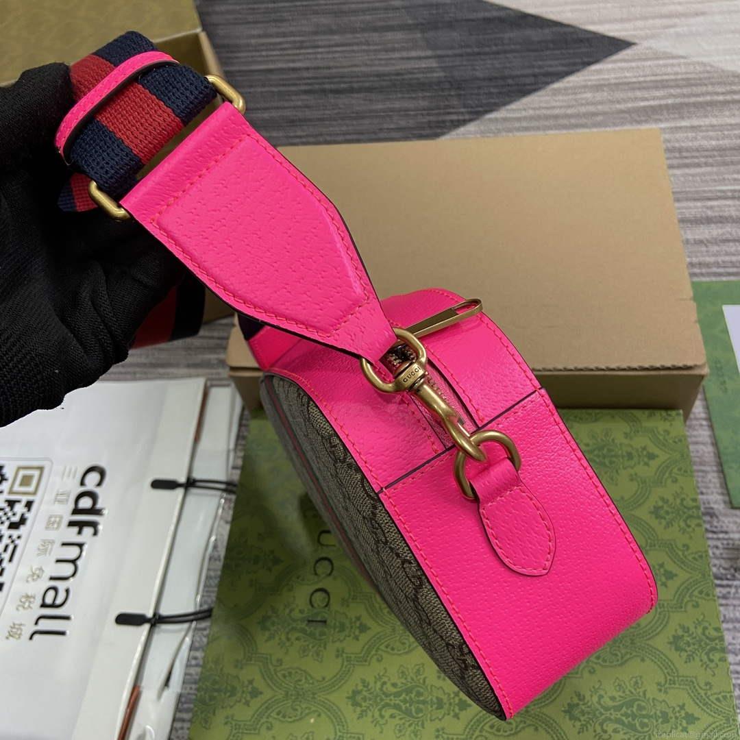 Gucci 752591 Ophidia GG Small Crossbody Bag Fuchsia