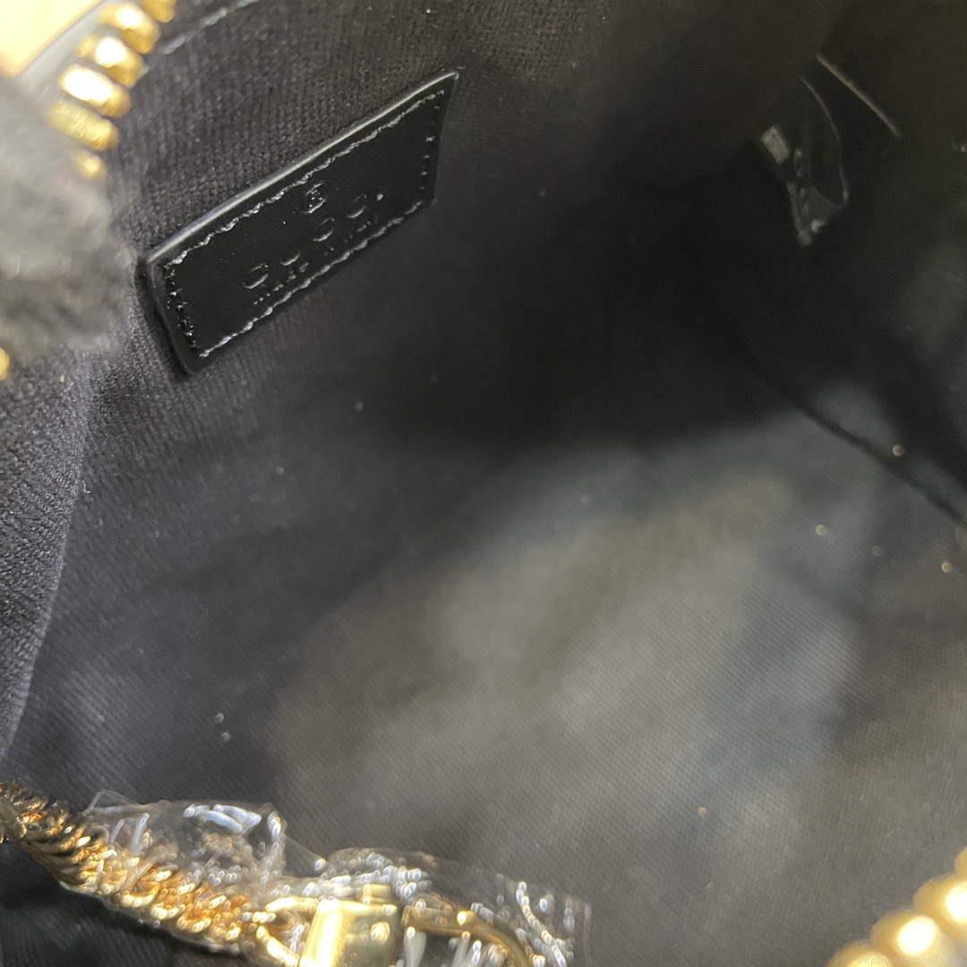 Gucci 790130 GG Super Mini Top Handle Bag Black