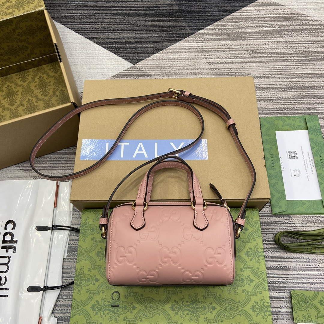 Gucci 790130 GG Super Mini Top Handle Bag Rose beige