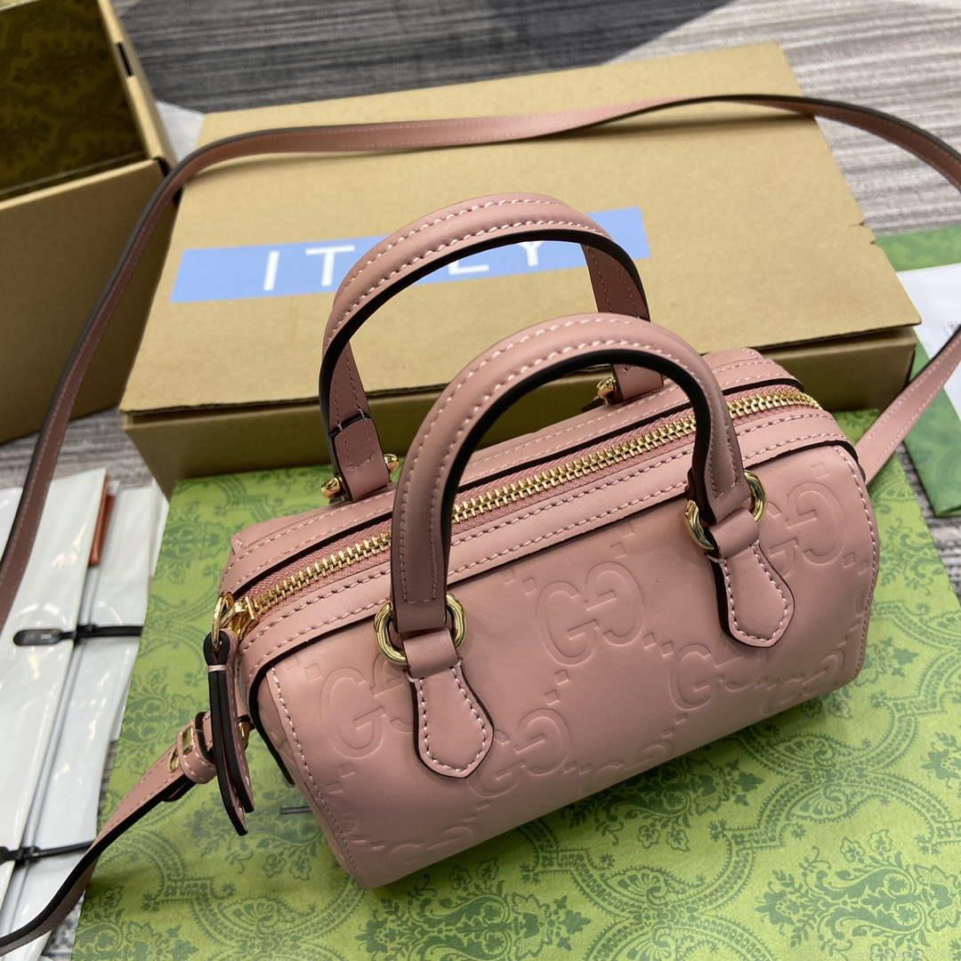 Gucci 790130 GG Super Mini Top Handle Bag Rose beige
