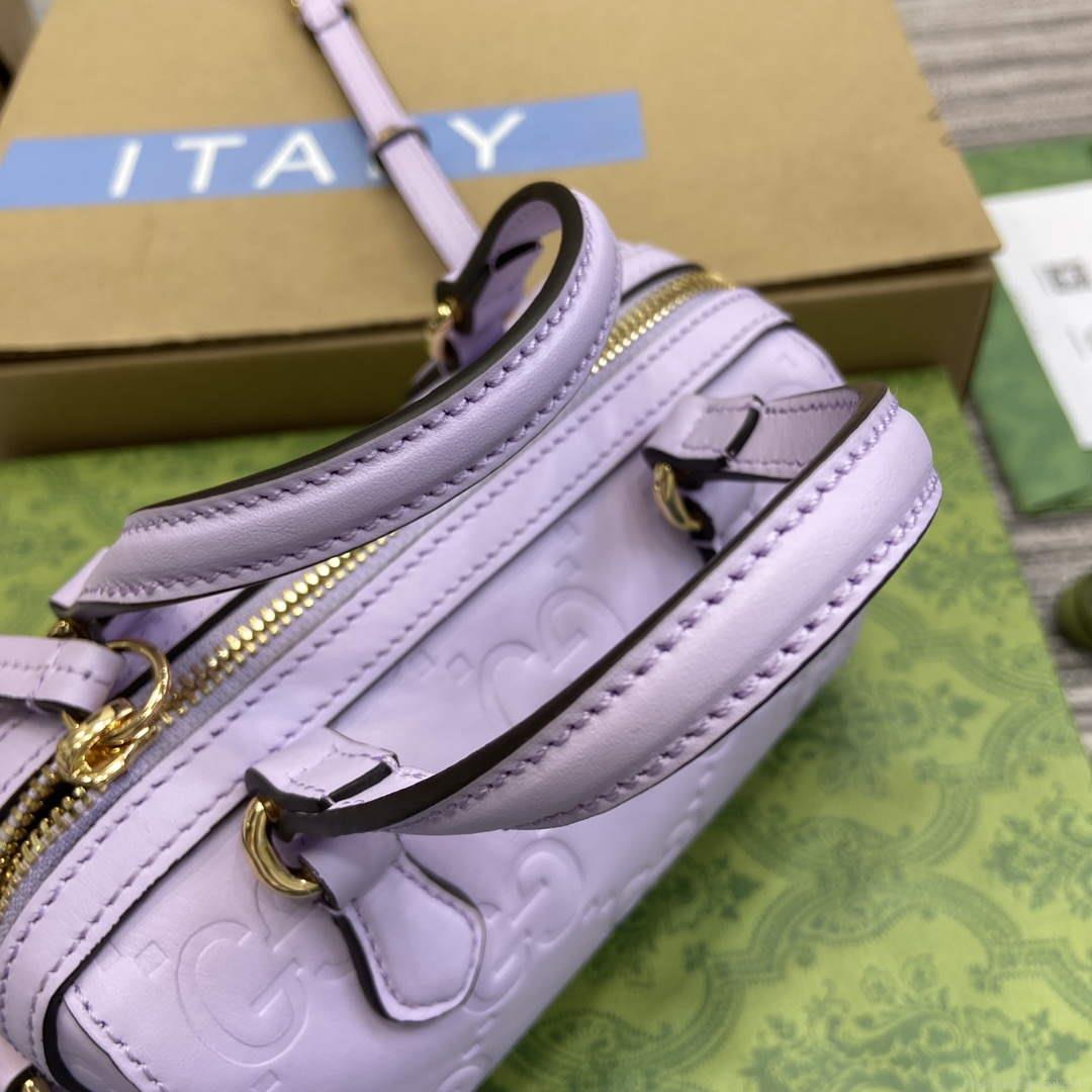 Gucci 790130 GG Super Mini Top Handle Bag Light purple