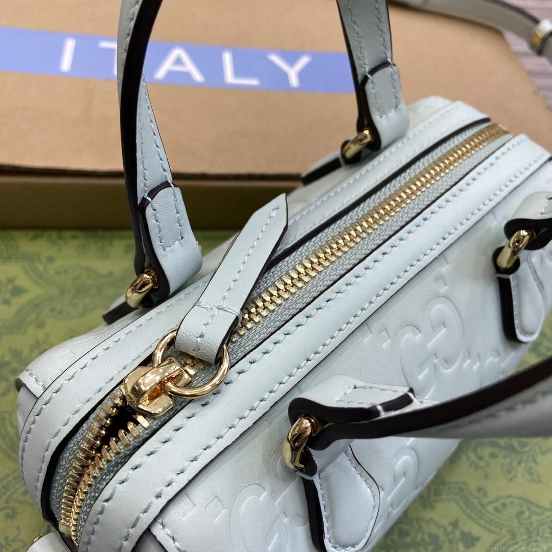 Gucci 790130 GG Super Mini Top Handle Bag Light Green