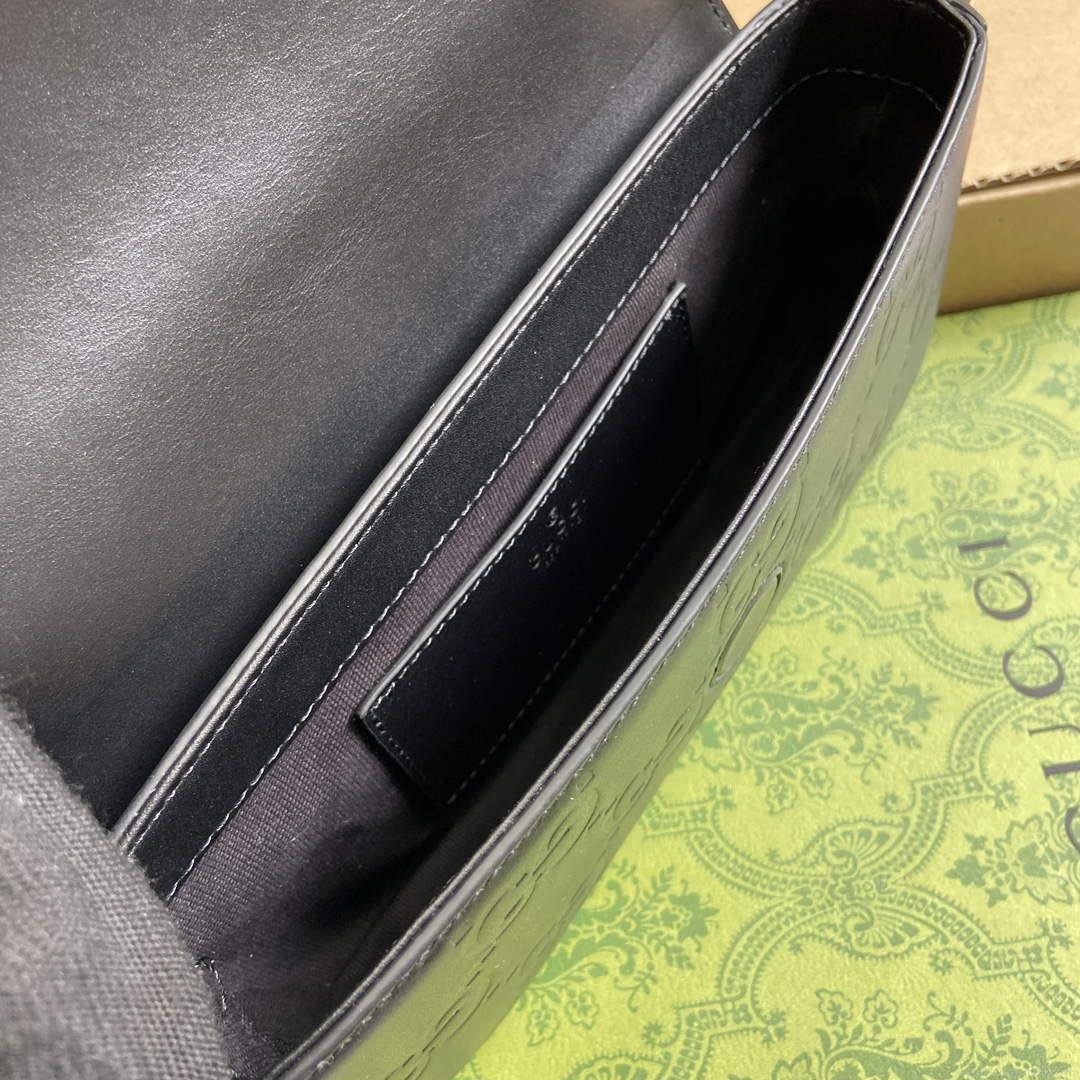 Gucci 772794 GG Super Mini Shoulder Bag Black