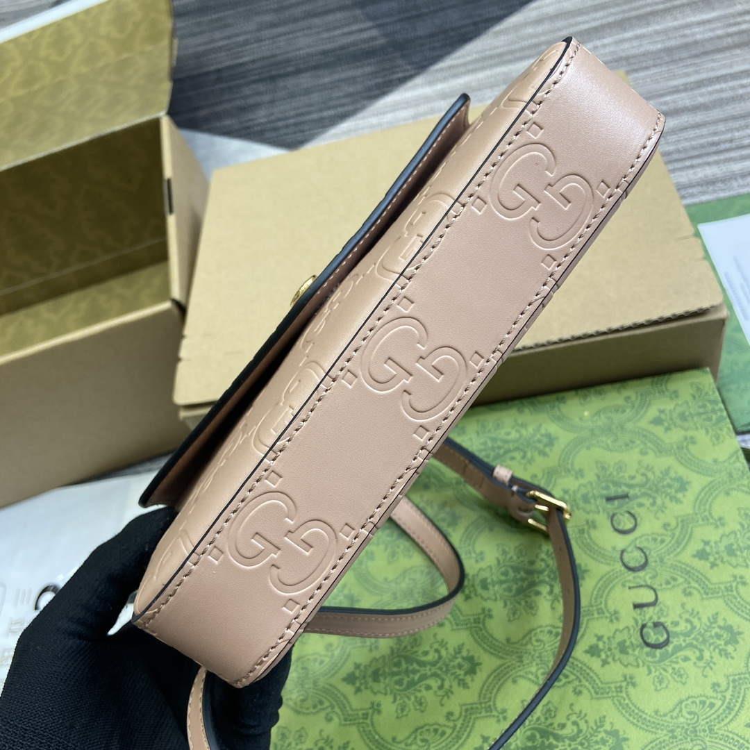 Gucci 772794 GG Super Mini Shoulder Bag Rose beige
