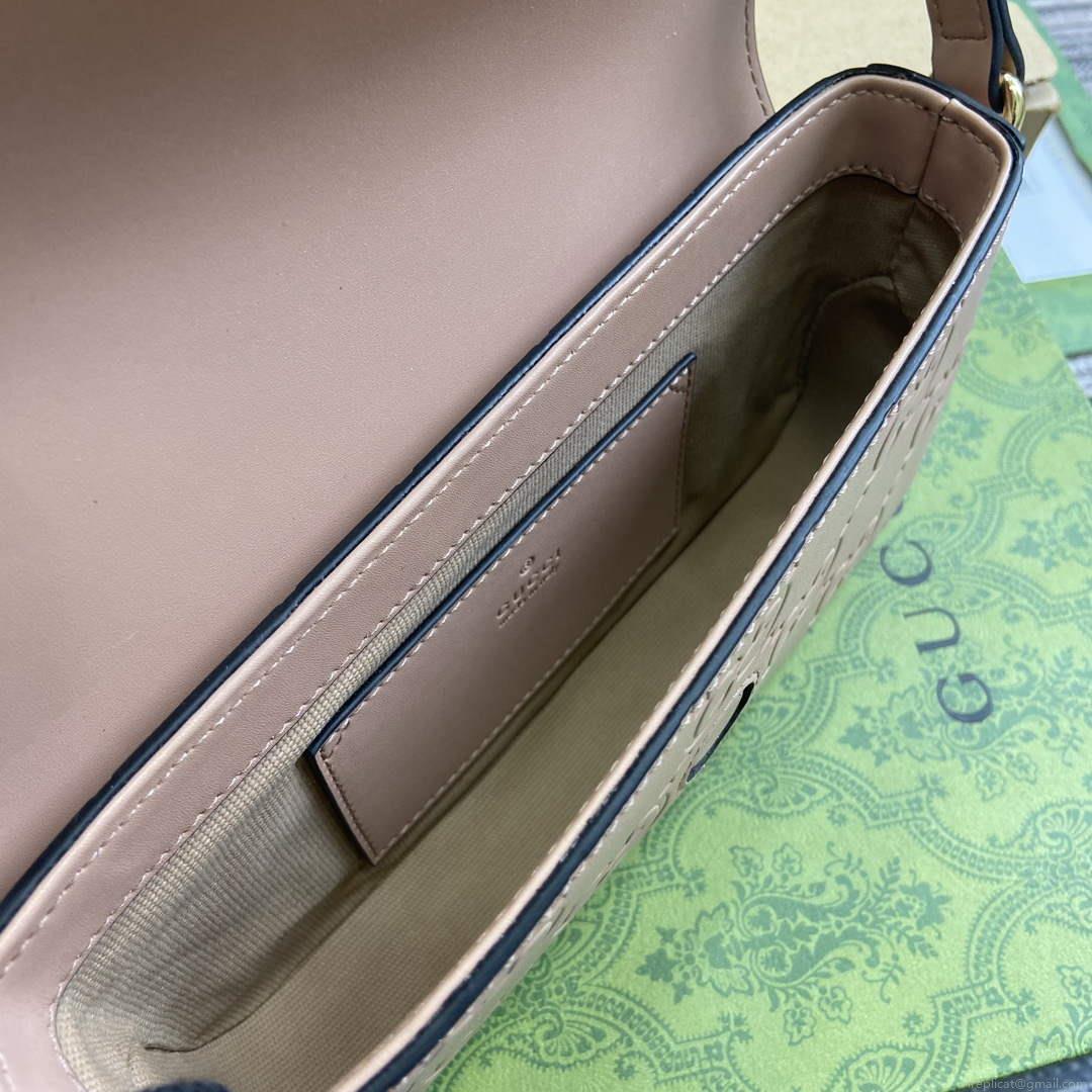 Gucci 772794 GG Super Mini Shoulder Bag Rose beige