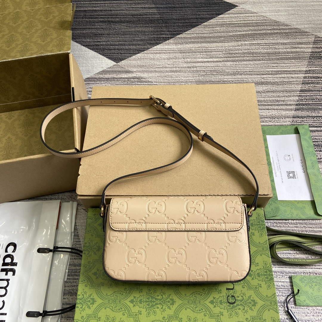 Gucci 772794 GG Super Mini Shoulder Bag Light beige