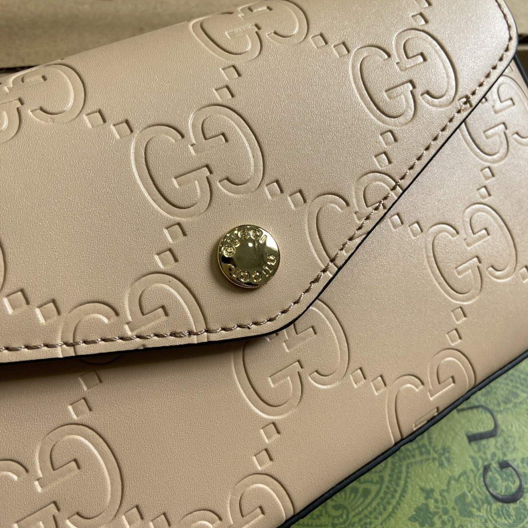 Gucci 772794 GG Super Mini Shoulder Bag Light beige