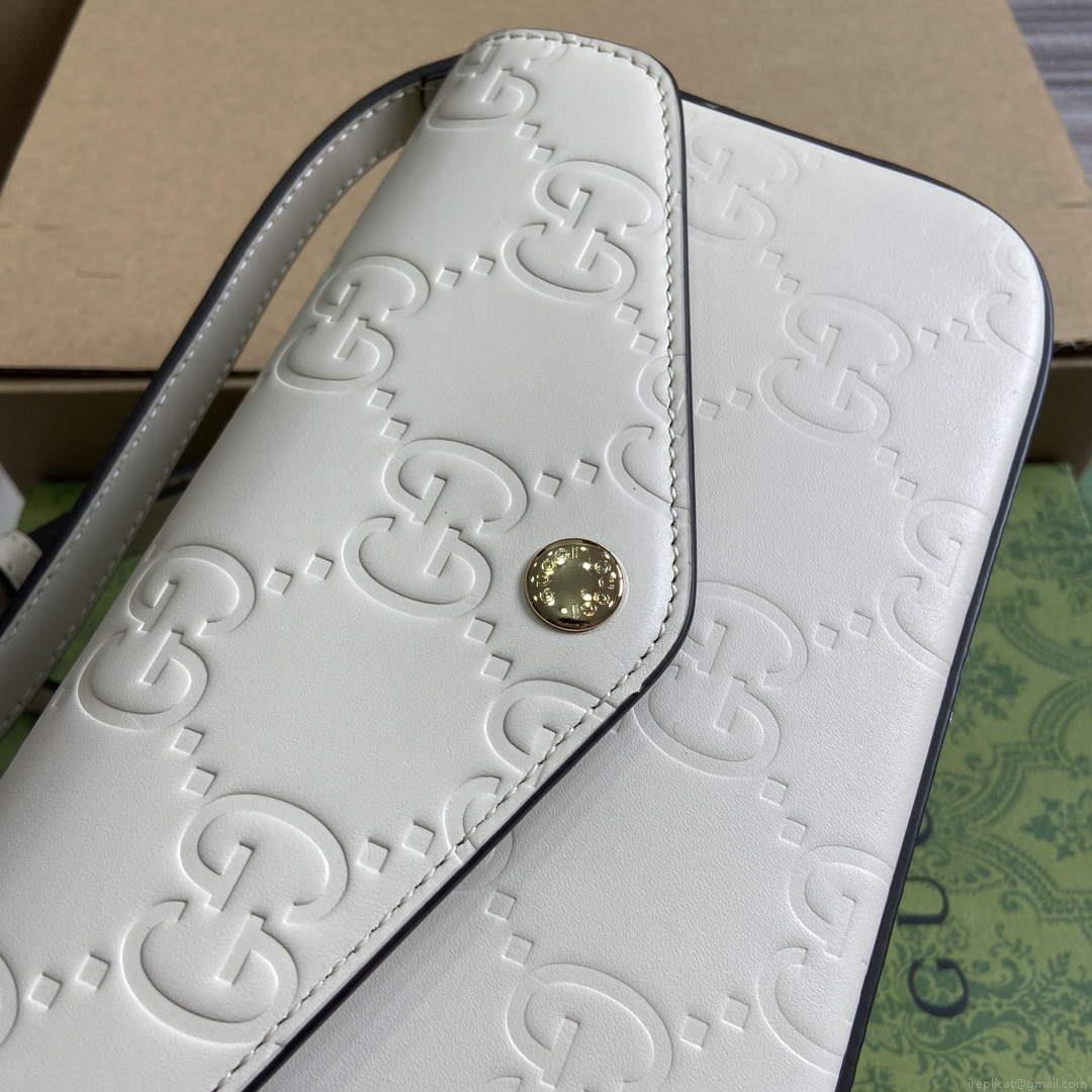 Gucci 772794 GG Super Mini Shoulder Bag White
