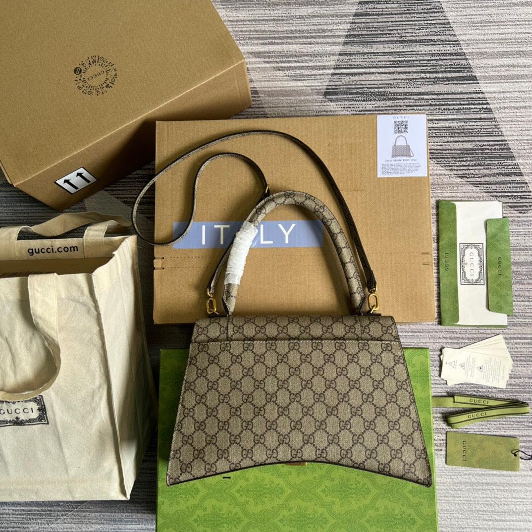 Gucci 681696 The Hacker Project Medium Hourglass bag Beige and ebony