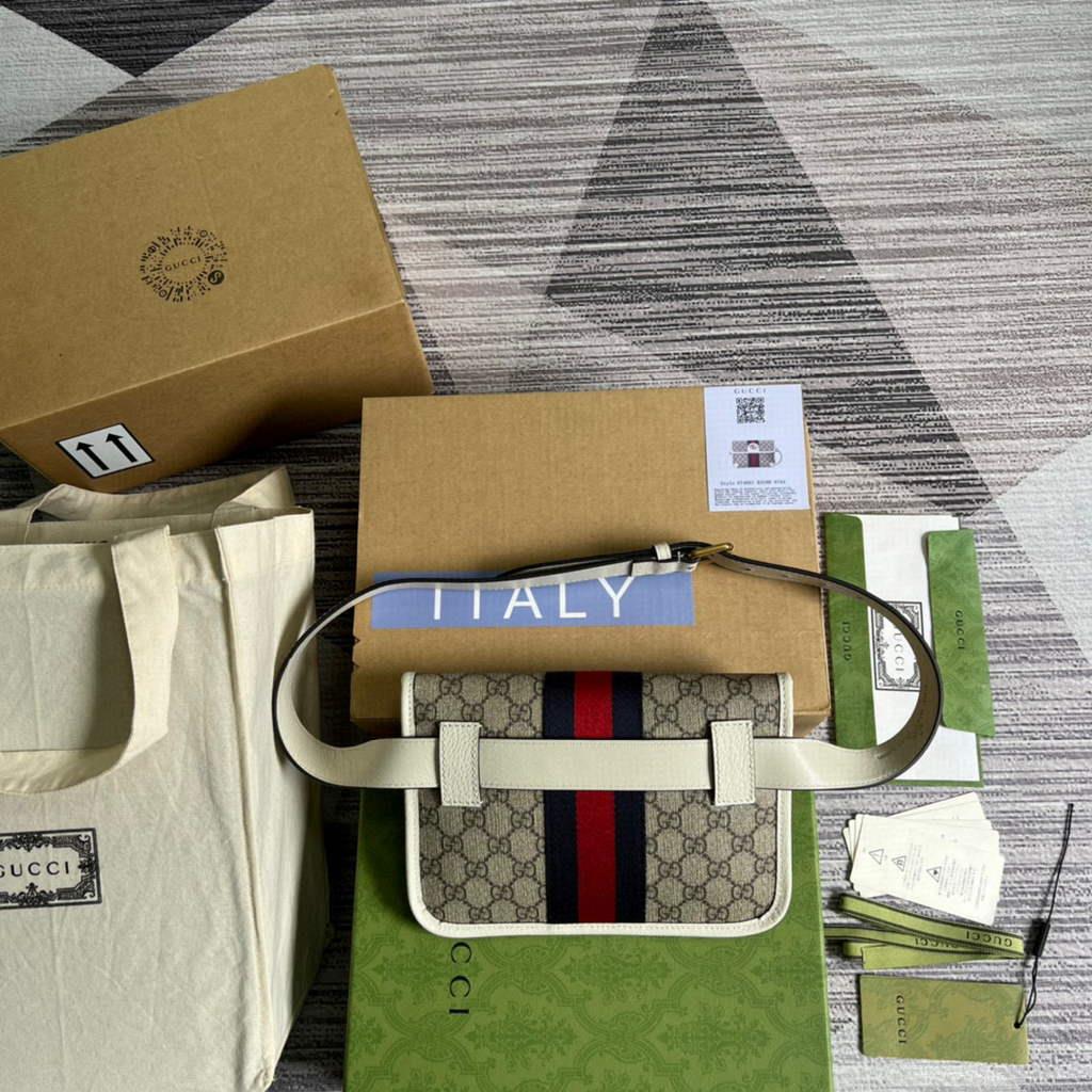 Gucci ‎674081 Ophidia belt bag White