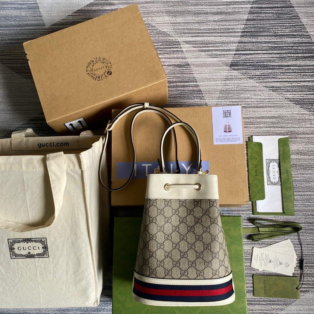 Gucci 550621 Ophidia small GG bucket Shoulder tote bag Beige