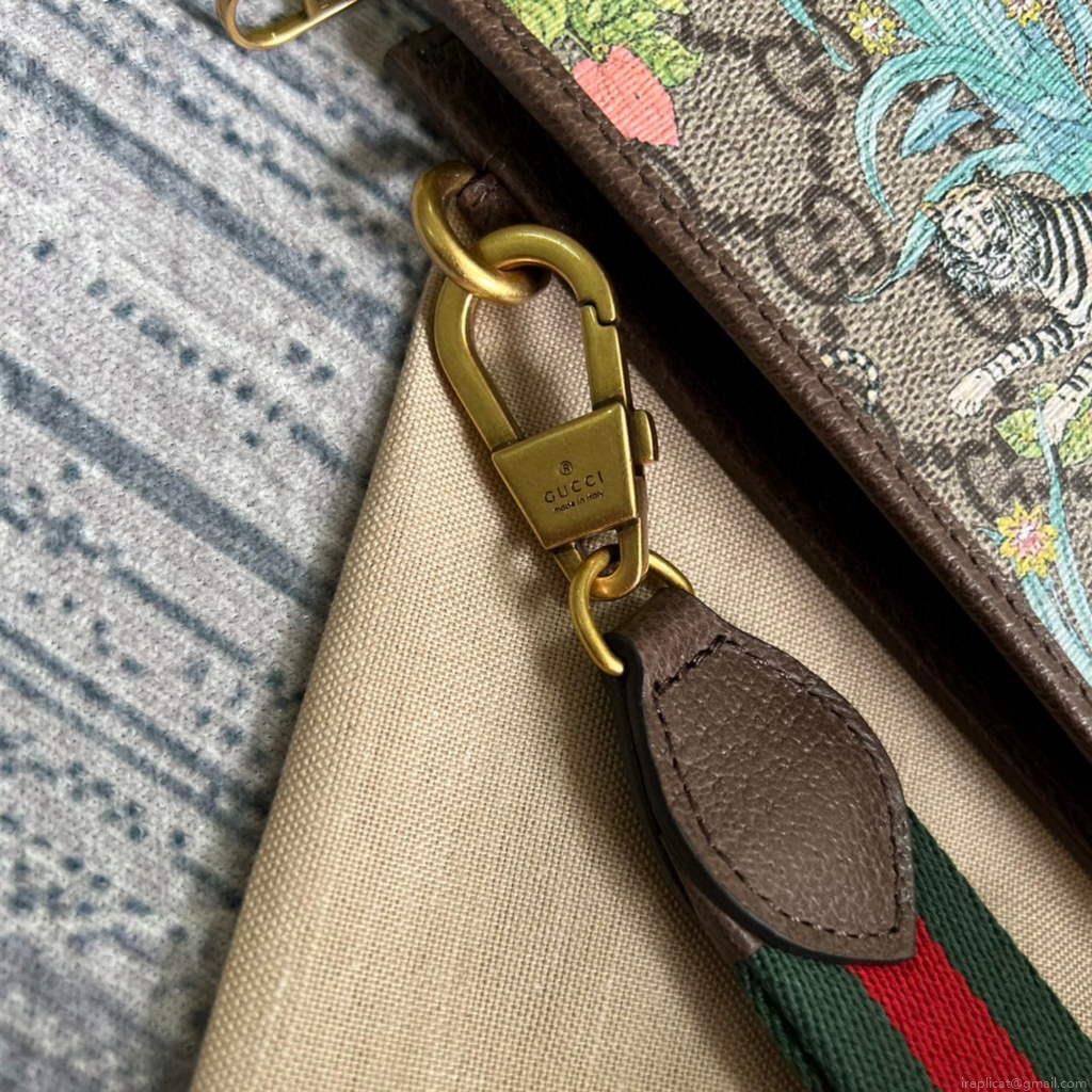 Gucci ‎688378 Gucci Tiger pouch Bag Brown