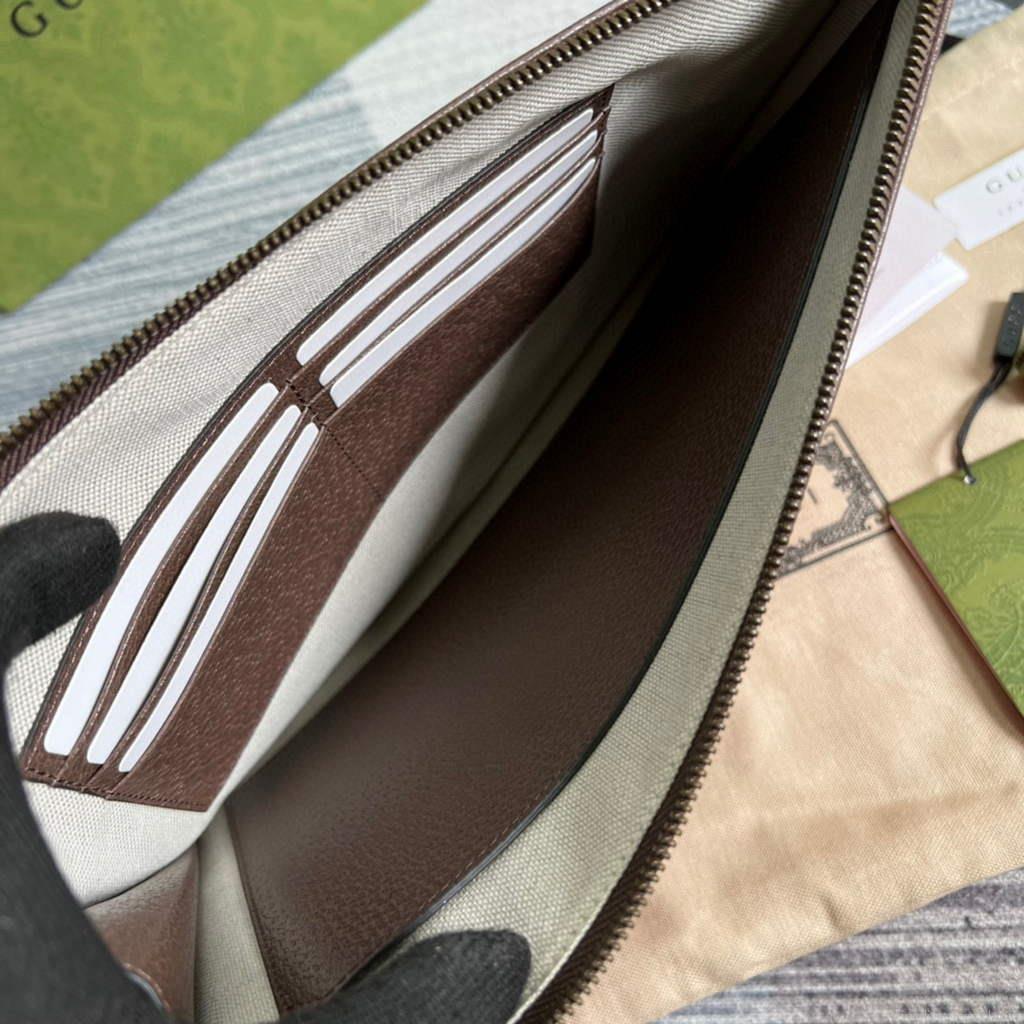Gucci ‎688378 Gucci Tiger pouch Bag Brown Print Logo